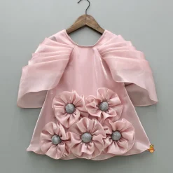 Hot Pink Artificial Flowers Embellished Dress Dresses & Sets | Dresses
