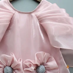 Hot Pink Artificial Flowers Embellished Dress Dresses & Sets | Dresses