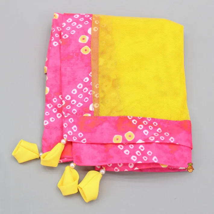 Clearance Pink Bandhani Printed Top And Lehenga With Dupatta Ethnic Wear | Lehengas & Ghagras