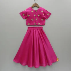 Sale Pink Bird Embroidered Top And Lehenga Twinning Sets | Ethnic Wear