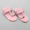 Fashion Pink Braided Kolhapuri Flats Shoes