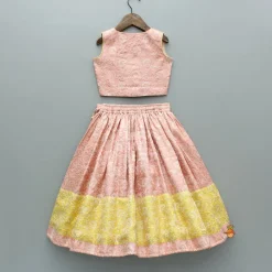 Discount Pink Brocade Embellished Top And Lehenga Ethnic Wear | Lehengas & Ghagras