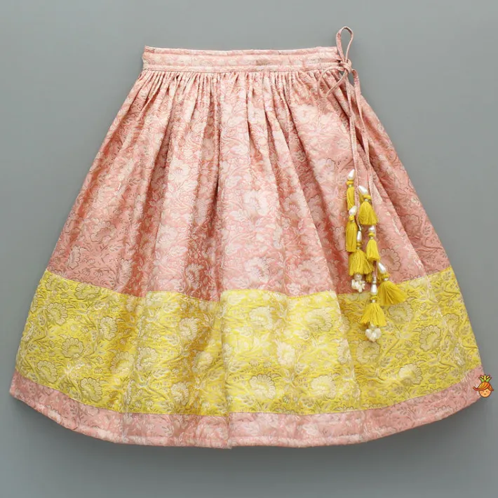 Discount Pink Brocade Embellished Top And Lehenga Ethnic Wear | Lehengas & Ghagras