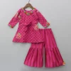 Hot Pink Checks Printed Kurti And Sharara Ethnic Wear | Palazzos & Shararas
