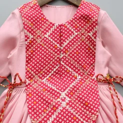 Clearance Pink Contrast Printed And Embroidered Yoke Kurti Ethnic Wear | Kurtis & Jumpsuits