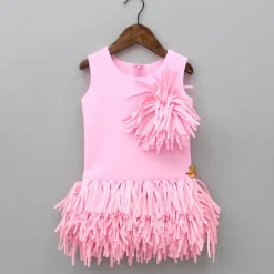 Fashion Pink Dress With Detachable Flower Brooch Dresses & Sets | Dresses