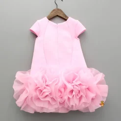 Fashion Pink Elegant Embellished Dress With Organza Flower Detail Dresses & Sets | Dresses