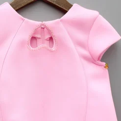 Fashion Pink Elegant Embellished Dress With Organza Flower Detail Dresses & Sets | Dresses