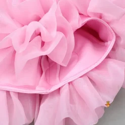 Fashion Pink Elegant Embellished Dress With Organza Flower Detail Dresses & Sets | Dresses