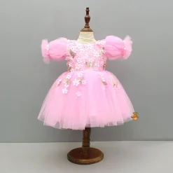 Discount Pink Embellished Dress With Butterfly Wings And Swirled Bow Hairclip Dresses & Sets | Dresses