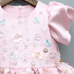 Discount Pink Embellished Dress With Detachable Bow and Matching Hairclip Dresses & Sets | Dresses