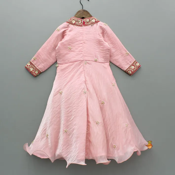 Online Pink Embroidered Anarkali With Dupatta Ethnic Wear | Sarees & Anarkalis