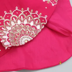 Clearance Pink Embroidered Angarkha Style Kurti And Tulip Dhoti Ethnic Wear | Dhotis & Patialas