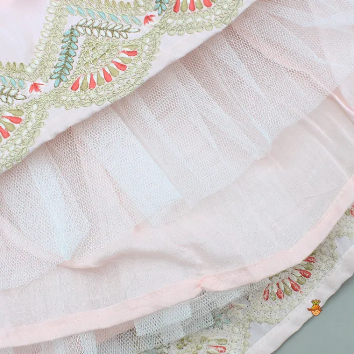 Best Pink Embroidered Brocade Top And Lehenga With Dupatta Ethnic Wear | Lehengas & Ghagras