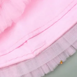 Best Pink Embroidered Flower Embellished Top With Pouch And Frills Layered Lehenga Ethnic Wear | Lehengas & Ghagras