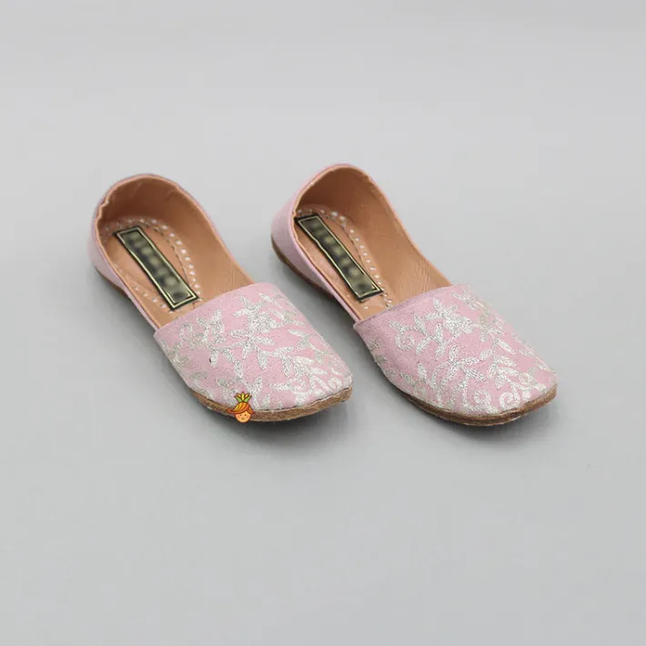 Online Pink Embroidered Jutti BOY Shoes | Shoes