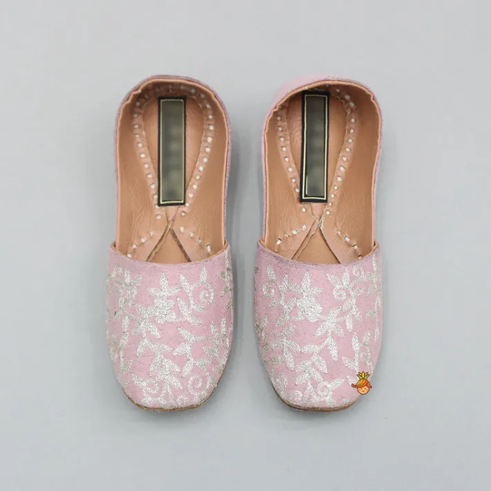 Online Pink Embroidered Jutti BOY Shoes | Shoes
