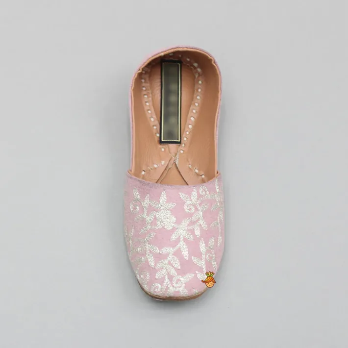 Online Pink Embroidered Jutti BOY Shoes | Shoes