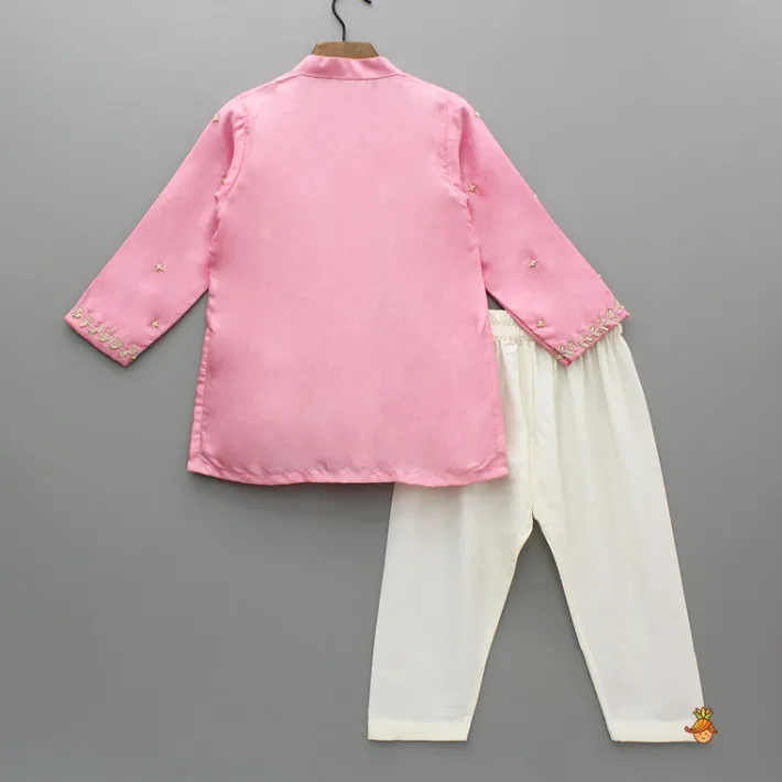 Best Pink Embroidered Kurta And Pyjama BOY Twinning Sets | Indian Ethnic Wear