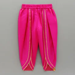 Sale Pink Embroidered Kurti With Attached Jacket And Tulip Pant Ethnic Wear | Churidars & Salwars