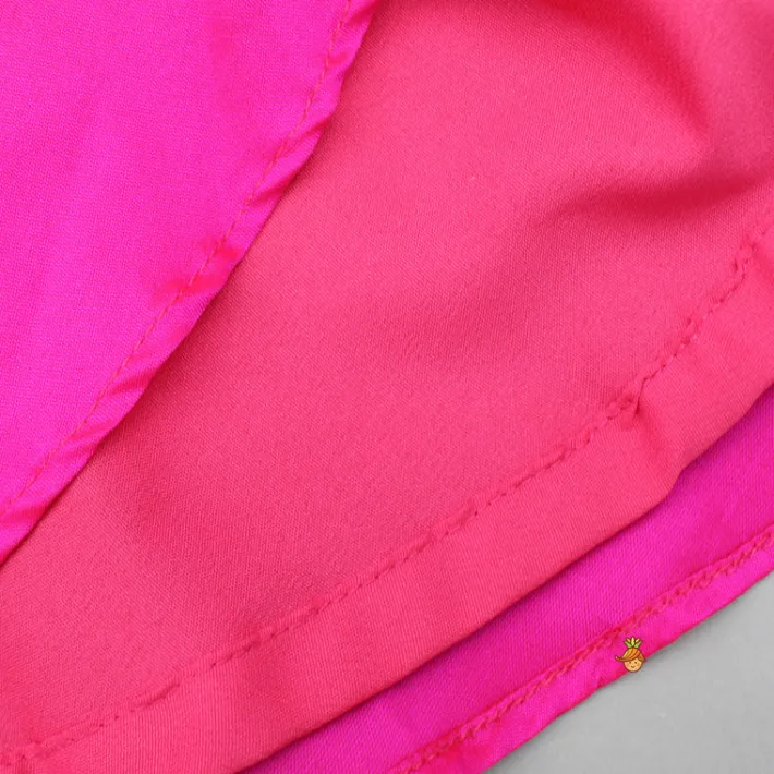 Sale Pink Embroidered Kurti With Attached Jacket And Tulip Pant Ethnic Wear | Churidars & Salwars