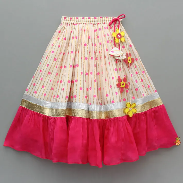 Discount Pink Embroidered One Shoulder Top And Lehenga With Dupatta Ethnic Wear | Lehengas & Ghagras