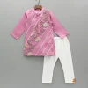 Clearance Pink Embroidered Printed Kurta And Pyjama BOY Indian Ethnic Wear | Ethnic Sets