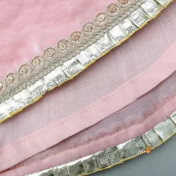 New Pink Embroidered Strappy Top And Palazzo With Bandhani Print Dupatta Ethnic Wear | Palazzos & Shararas