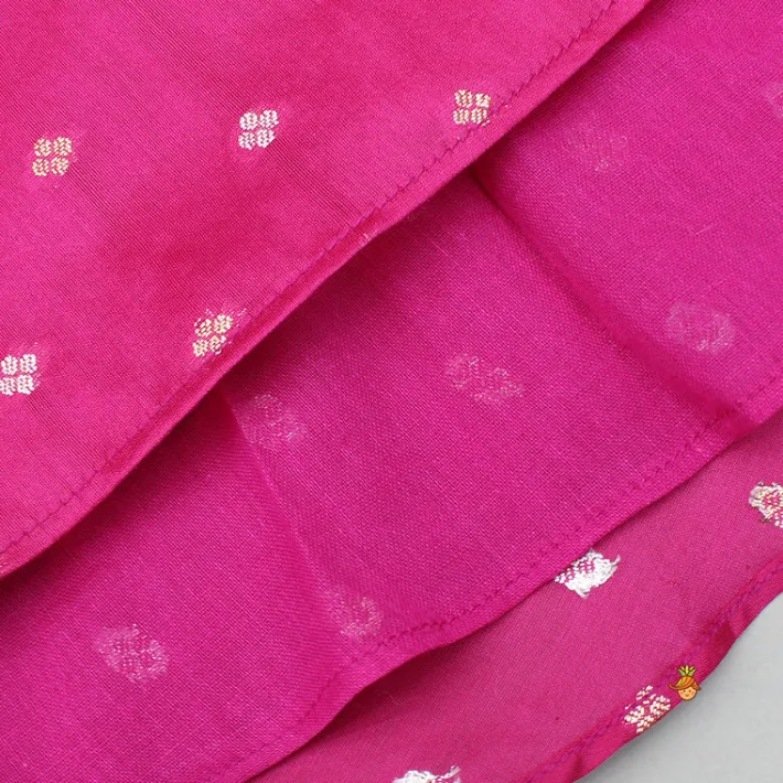 Hot Pink Embroidered Strappy Top And Lehenga Ethnic Wear | Lehengas & Ghagras