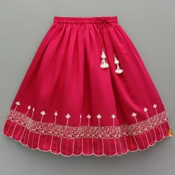 Outlet Pink Embroidered Top And Lehenga With Dupatta Ethnic Wear | Lehengas & Ghagras