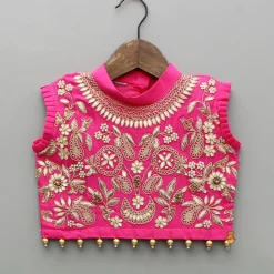 Discount Pink Embroidered Top With Colour Blocked Lehenga Ethnic Wear | Lehengas & Ghagras