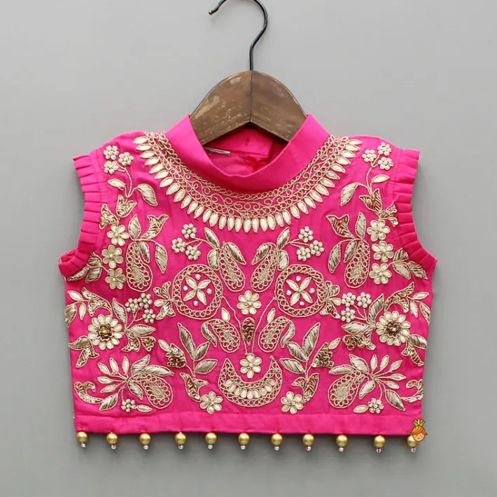 Discount Pink Embroidered Top With Colour Blocked Lehenga Ethnic Wear | Lehengas & Ghagras