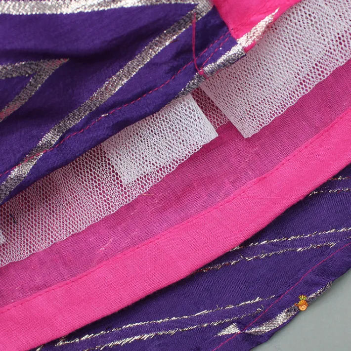 Discount Pink Embroidered Top With Colour Blocked Lehenga Ethnic Wear | Lehengas & Ghagras