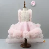 Online Pink Frilled Flared Dress With Detachable Bow And Trail With Head Band Dresses & Sets | Dresses