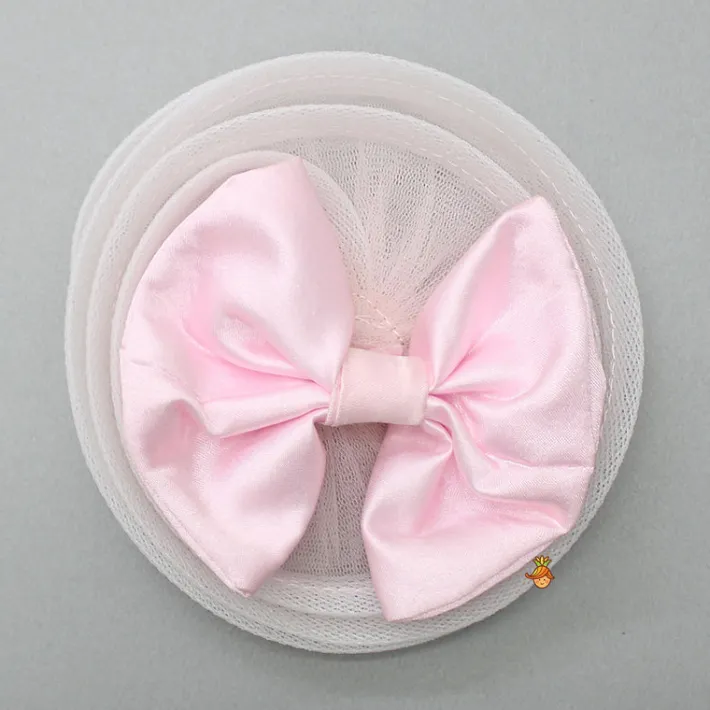 Online Pink Frilled Flared Dress With Detachable Bow And Trail With Head Band Dresses & Sets | Dresses