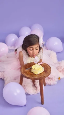 Online Pink Frilled Flared Dress With Detachable Bow And Trail With Head Band Dresses & Sets | Dresses