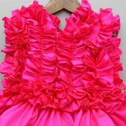Fashion Pink Frills Enhanced Layered Dress Dresses & Sets | Dresses