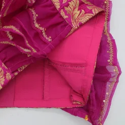 Hot Pink Frilly Brocade Top And Sparkling Lehenga Ethnic Wear | Lehengas & Ghagras