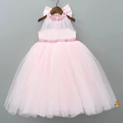 Best Pink Halter Neck Embroidered Gown Dresses & Sets | Gowns