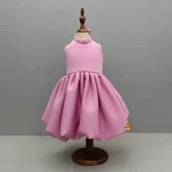 Best Pink Halterneck Balloon Dress With Bow Detailing Dresses & Sets | Dresses