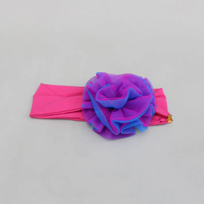 Online Pink Head Band With Dual Tone Artificial Flower Hair Accessories | Head Bands