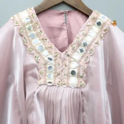 Sale Pink Kaftan Style Embroidered Kurti Ethnic Wear | Kurtis & Jumpsuits