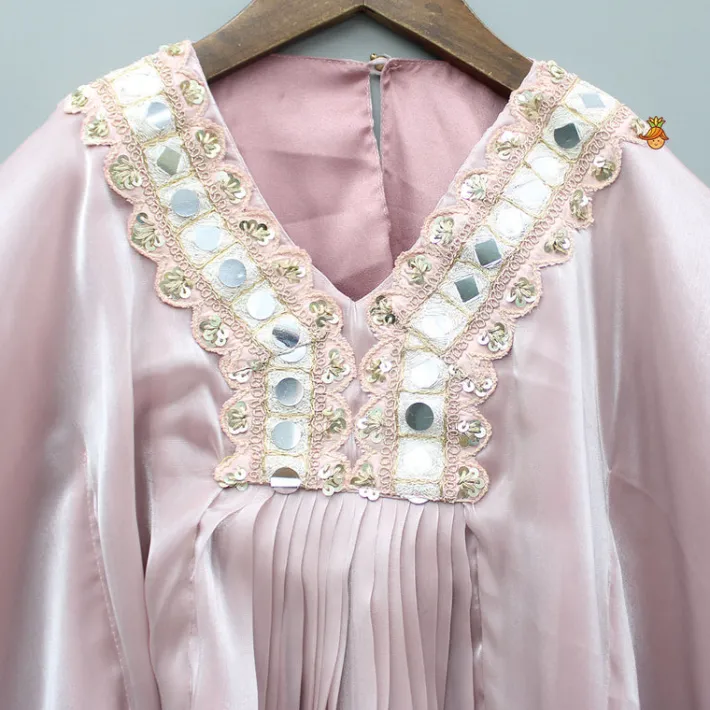 Sale Pink Kaftan Style Embroidered Kurti Ethnic Wear | Kurtis & Jumpsuits