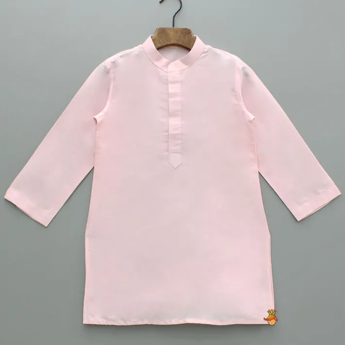 Sale Pink Kurta With Hand Embroidered Floral Printed Jacket And Pyjama BOY Indian Ethnic Wear | Ethnic Sets