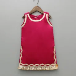 Sale Pink Lace Work Kurti And Sharara With Matching Net Dupatta Ethnic Wear | Palazzos & Shararas