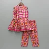 Fashion Pink Multicolour Printed Angarkha Style Kurta And Pyjama BOY Indian Ethnic Wear | Ethnic Sets