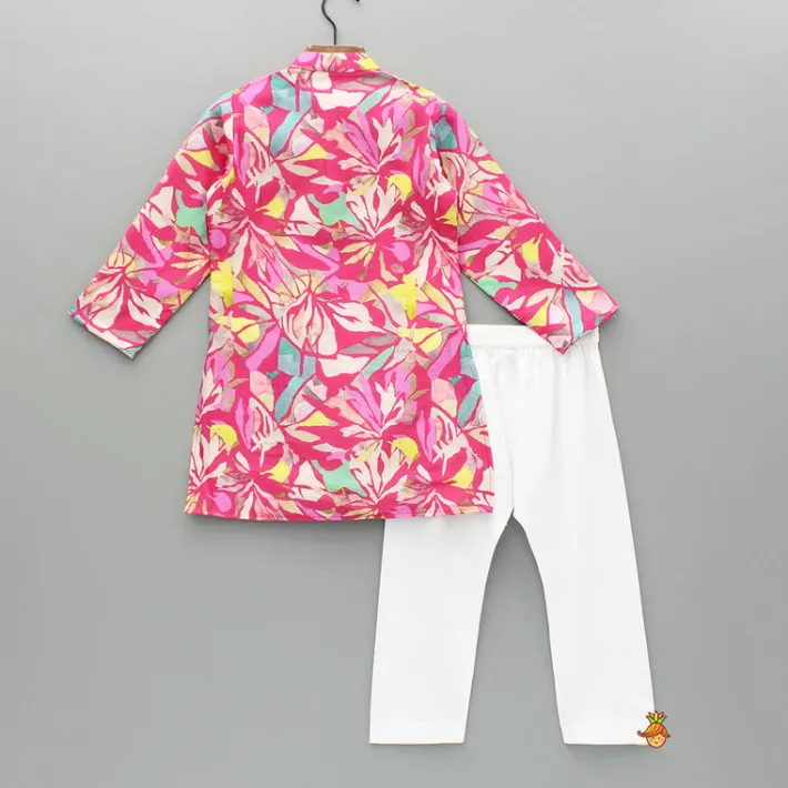 Best Pink Multicolour Printed Kurta And Pyjama BOY Twinning Sets | Indian Ethnic Wear