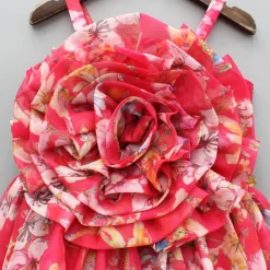 Sale Pink Multicolour Printed Strappy Dress Dresses & Sets | Dresses