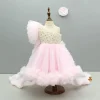 Hot Pink One Shoulder Embellished Dress With Detachable Trial And Bow With Matching Swirled Bowie Headband Dresses & Sets | Dresses
