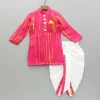Outlet Pink Printed And Embellished Kurta With Dhoti BOY Indian Ethnic Wear | Ethnic Sets